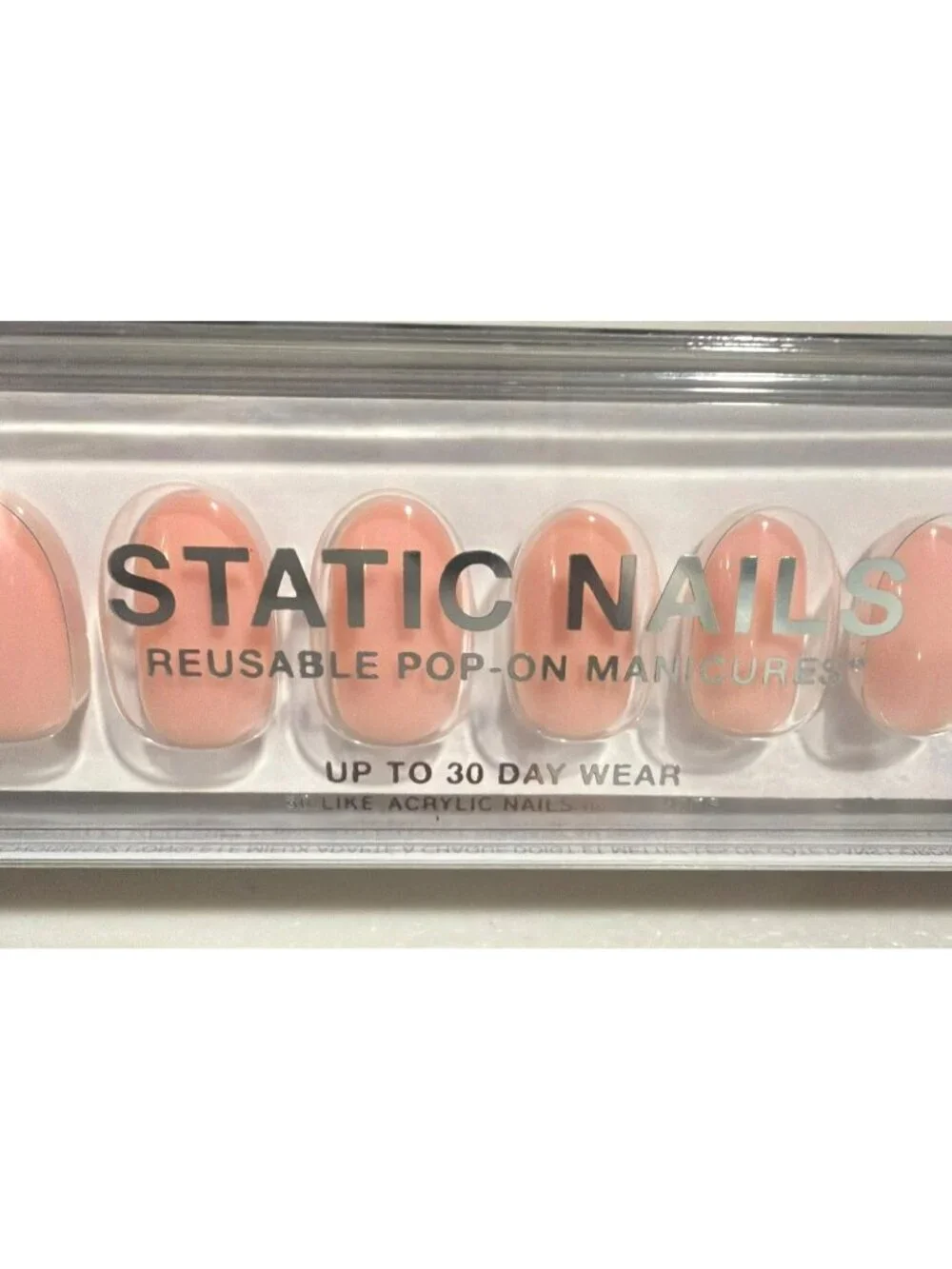 30 Day Wear Reusable Nails Press On Glue Like Acrylic Nude Pink New